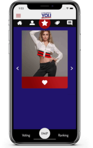 Mobile phone display a screen from the I Can Make You a Supermodel App