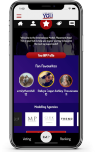Mobile phone display a screen from the I Can Make You a Supermodel App